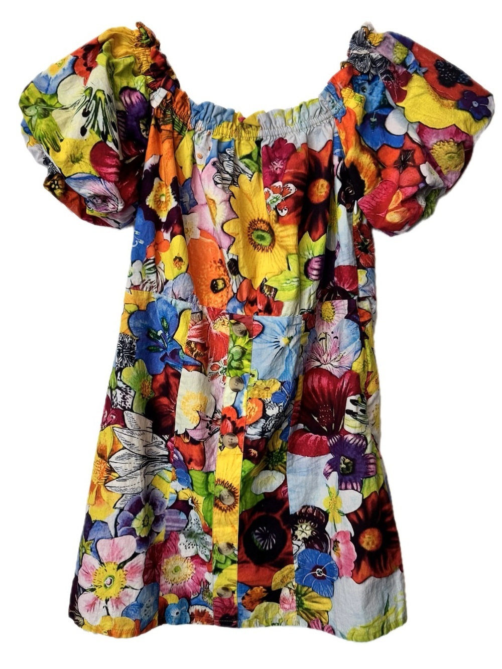 Walter Baker Kylie Floral Off Shoulder Puff Sleeve Mini Dress Size 6